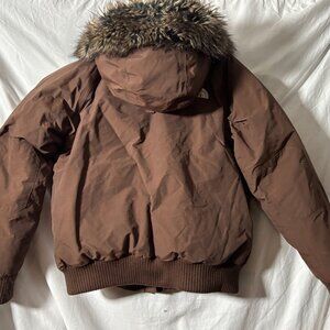 The North Face Womens Goose Down Cropped Brown Parka Jacket